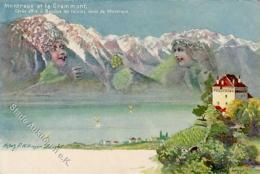 Berggesicht Grammont Montreux Künstlerkarte I-II - Non Classés