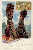 Berggesichter Herkulessäulen Sign. Schmitt, W.  1899 Künstler-Karte I-II Face à La Montagne - Unclassified