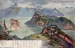 Berggesichter VIERWALDSTÄTTER SEE, Killinger 91, Sign.E.Schlemo, I-II Face à La Montagne - Unclassified