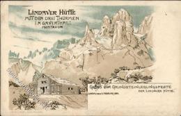 Berghütte Lindauer Hütte Grundsteinlegung Künstlerkarte 1899 I-II Cabane - Unclassified