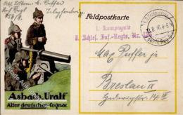 Werbung Asbach Uralt Soldat Pickelhaube Maschinengewehr Werbe AK 1916 I-II Publicite - Unclassified