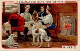 Werbung La Salamandre Volkstypen Russland Hunde  Künstlerkarte I-II Publicite Chien - Unclassified
