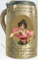 Bier Bierkrug Als Karte  Lithographie 1901 I-II Bière - Bierbeek