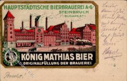 Bier Budapest Ungarn König Mathias Bier Hauptstädtische Bierbrauerei Steinbruch I-II (fleckig) Bière - Bierbeek