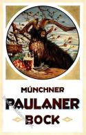 Bier München (8000) Paulaner Bock Werbe-Karte I-II Bière - Bierbeek