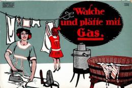 Bügeleisen Frau Kind Werbung Gas Sign. Lüdke, Erich Künstlerkarte I-II Publicite - Unclassified