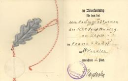 Turnen WK II MTV Senftenberg (o-7840) Urkunde Mit Silbernem Lorbeerblatt 1938 I-II - Ohne Zuordnung