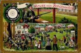 Schützenfest Postkartenverkäufer  1910 II (Ecke Abgestossen, Eckbug) - Non Classés