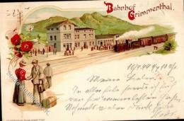 GRIMMENTHAL - Litho Bahnhof Grimmenthal", 1899, I" - Zonder Classificatie