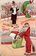 Zirkus Mac Schumann Clown Lithographie 1909 I-II - Zirkus