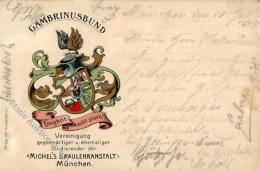 Studentika München (8000) Gambrinusbund Michels Braulehranstalt 1913 I-II (fleckig) - Zonder Classificatie