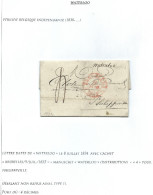 L Manuscrit "Waterloo" (distribution) + Càd BRUXELLES/1834 Pour Philippeville - 1830-1849 (Belgique Indépendante)