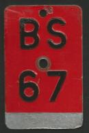 Velonummer Basel Stadt BS 67 - Number Plates