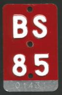 Velonummer Basel Stadt BS 85 - Plaques D'immatriculation
