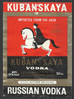 Russia-USSR,  Kubanskaya Vodka,  '70s.-'80s. - Alcohols & Spirits