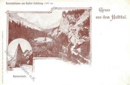 Hall (Österreich) Gruss Aus Dem Hallthal, Herrenhäuser Am Haller Salzberg, Braun, Ungebraucht, Ca. 1900 I-II M - Unclassified