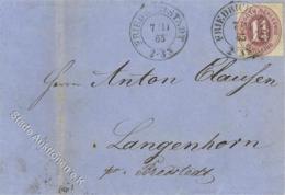 Schleswig-Holstein, Mi.Nr.14, 1865, 1 1/4 S Rotlila, K2 FRIEDRICHSTADT 7/11 65", Faltbrief Nach Langenhorn I-II" - Non Classificati