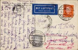 DR, Mi.Nr.419, 436, 1930, Fotokarte Frankfurt/Main, Bs. Kleine Schürfstelle, Mit 45 Und 20 Pf Ebert, Per Luftpost, - Unclassified