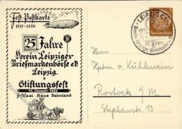 Privatganzsache 3 Pf Hindenburg Braun 25 Jahre Verein Leipziger Briefmarkenbörse I-II - Zonder Classificatie