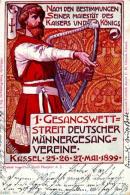 Privatganzsache 5 Pf Ziffer Grün Kassel 1. Gesangswettstrei Deutscher Männergesangvereine 1899 I-II - Non Classés