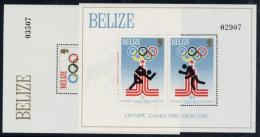 Belize, Bl.10-11, 1979, 2 ** Blocks Olympiade Moskau (Radsport, Sprint, Boxen) KW 40 Euro I- - Ohne Zuordnung