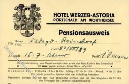 Österreich, Ca. 1900, HOTEL WERZER-ASTORIA PÖRTSCHACH AM WÖRTHERSEE", Hellgelbe Pensionsausweiskarte I-II - Ohne Zuordnung