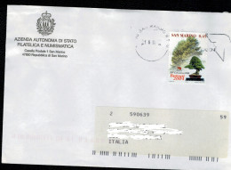 San Marino 2004 Busta Viaggiata Con Emissione 20° Congresso Ass. Europea Bonsai   VFU - Lettres & Documents