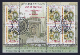 2010 VATICANO "1500° ANN. SANTUARIO MENTORELLA / VITTIME TERREMOTO HAITI" MF ANNULLO PRIMO GIORNO - Used Stamps