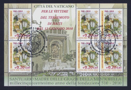 2010 VATICANO "1500° ANN. SANTUARIO MENTORELLA / VITTIME TERREMOTO HAITI" MF ANNULLO PRIMO GIORNO - Gebraucht