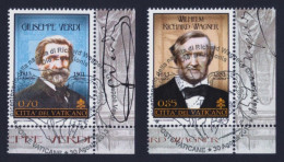 2013 VATICANO "BICENTENARIO NASCITA VERDI - WAGNER" SINGOLI ANNULLO PRIMO GIORNO - Used Stamps