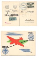 6410 Posta Aerea Primo Volo Praga Venezia 1937 Ala Littoria - Luftpost