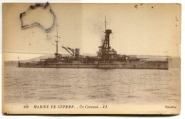 - 169 - Marine Française De GUERRE - Un Cuirassé, Peu Courante, Non écrite ,BE, Scans. - Guerre