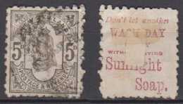 New Zealand Mi# 64 D Used 5P 1893 Victoria Perf. 10 Advertising On Back - Gebraucht