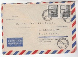 1957 Air MaiL Bielsko POLAND COVER Stamps  To Stockton GB - Covers & Documents