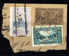 1945   Fragment De Carte Postale Avec Timbre Supplémentaire Et Timbre Fiscal Surchargé - Brieven En Documenten