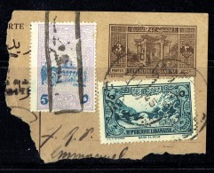 1945   Fragment De Carte Postale Avec Timbre Supplémentaire Et Timbre Fiscal Surchargé - Storia Postale