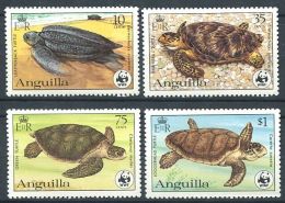 168 ANGUILLA 1983 - Yvert 492/95 - WWF Tortue Marine - Neuf ** (MNH) Sans Trace De Charniere - Anguilla (1968-...)