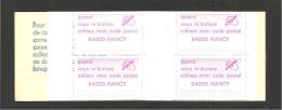 Carnet De 8 Vignettes  54000 Nancy - Code Postal