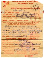 # - 10 Mai 1944 - CROIX-ROUGE - Taxe Perçue (2 Scans)(voir Description) - Rode Kruis