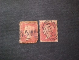 GRAN BRETAGNA 1858 -1864 Queen Victoria PENNY RED - Colored Control Letters In Corners - Oblitérés