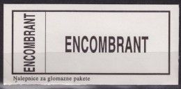 Encombrant / Heavy- Packet Label - Self Adhesive Postal LABEL - 1980´s Yugoslavia - Not Used - Service