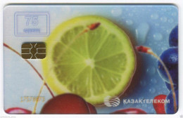 KAZAKHSTAN: KAZAKH TELECOM Phone Card W/chip TRANSPARENT Card FRUITS 75 Units - Other & Unclassified
