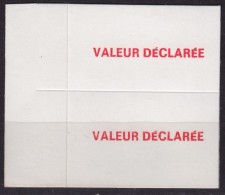 Valeur Déclarée - Value Letter - Self Adhesive Postal LABEL VIGNETTE - 1980´s Yugoslavia - Not Used - Dienstmarken