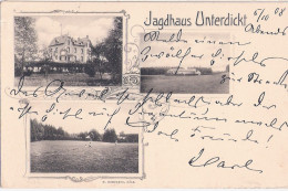 Jagd Haus UNTERDICKT Bad Münsteifel Euskirchen Bahnpoststempel 6.10.1908 Ohne Marke - Euskirchen