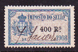 FISCAUX / REVENUES - 1908 . IMPOSTO DO SELLO  - 400 RÉIS .. Usado - Oblitérés