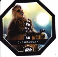 STAR WARS 2015 Vignette Jeton Image Carte LECLERC Disney Numéro 46 CHEBACCA - Episodio I