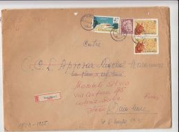 4303FM- SHIP, CONSTRUCTION WORKER, LYNX, STAMPS ON REGISTERED COVER, 1964, ROMANIA - Briefe U. Dokumente