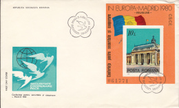 4304FM- EUROPEAN SECURITY AND COOPERATION CONFERENCE, COVER FDC, 1980, ROMANIA - FDC