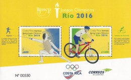 COSTA RICA UPAEP, OLYMPIC GAMES RÍO 2016, BIKING, FENCING, MNH 2016 NEW - Verano 2016: Rio De Janeiro