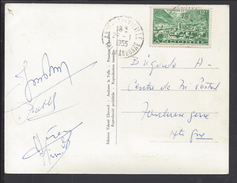 ANDORRE - 1955 - CORRESPONDANCE DE ANDORRE LA VIEILLE VERS TOULOUSE SUR CARTE POSTALE "VALLS D'ANDORRA - PAS DE LA CASA" - Storia Postale